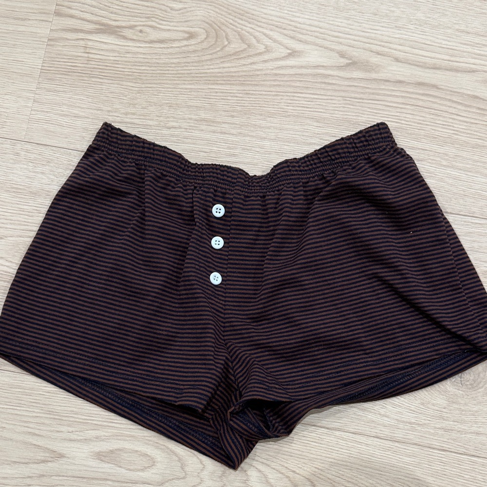 Striped Black and Brown Women's Shorts